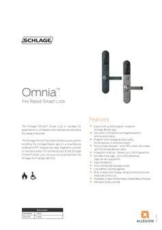 Product Catalogue Schlage Omnia
