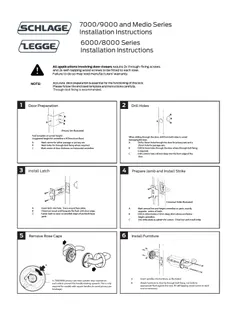 Installation Instructions Legge Schlage 7000 9000 Series