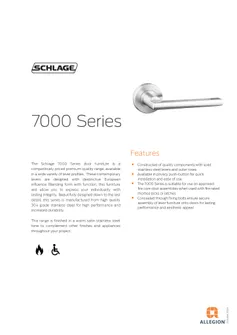 Product Catalogue Schlage 7000 Series