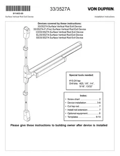 Installation Instructions Von Duprin 33_3527A