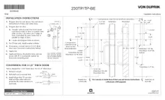Installation Instructions Von Duprin Thumbpiece VD230TP