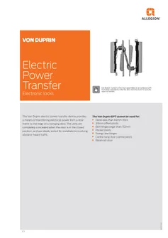 Product Catalogue Von Duprin EPT