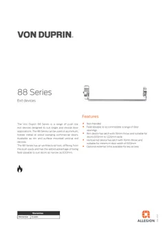Product Catalogue Von Duprin 88 Series