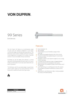 Product Catalogue Von Duprin 99 Series