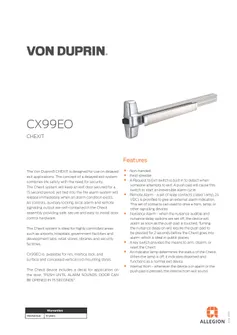 Product Catalogue Von Duprin Chexit CX99EO
