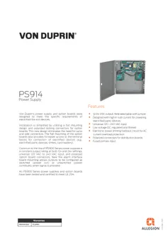 Product Catalogue Von Duprin PS914